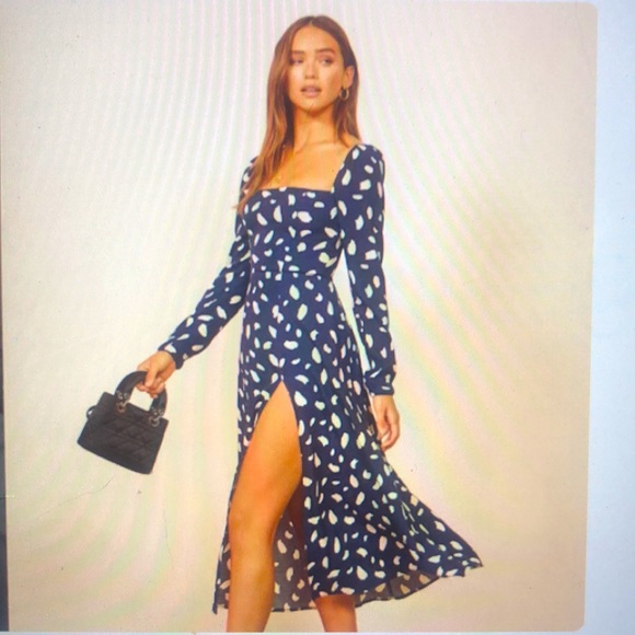 NWOT Reformation Sigmund Dress in Sold Out Splatter Print - Picture 5 of 14